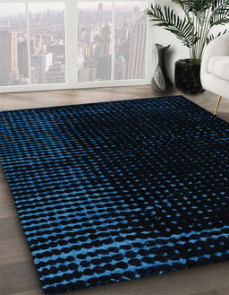 Abstract Black Modern Rug in Family Room, abs4652