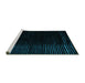 Sideview of Machine Washable Abstract Turquoise Modern Area Rugs, wshabs4652turq