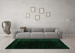 Machine Washable Abstract Green Modern Area Rugs in a Living Room,, wshabs4652grn