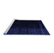 Sideview of Machine Washable Abstract Blue Modern Rug, wshabs4652blu