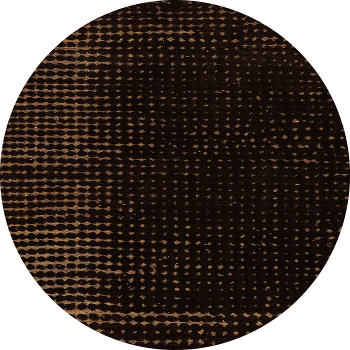 Round Abstract Orange Modern Rug, abs4652org