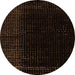 Round Abstract Orange Modern Rug, abs4652org