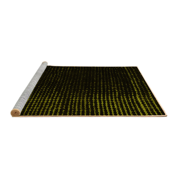 Sideview of Machine Washable Abstract Yellow Modern Rug, wshabs4652yw