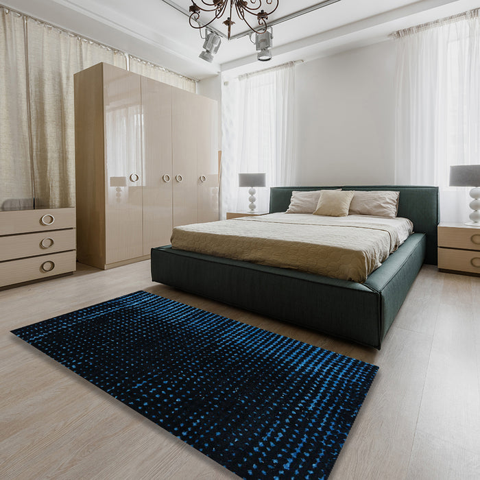 Machine Washable Abstract Black Rug in a Bedroom, wshabs4652