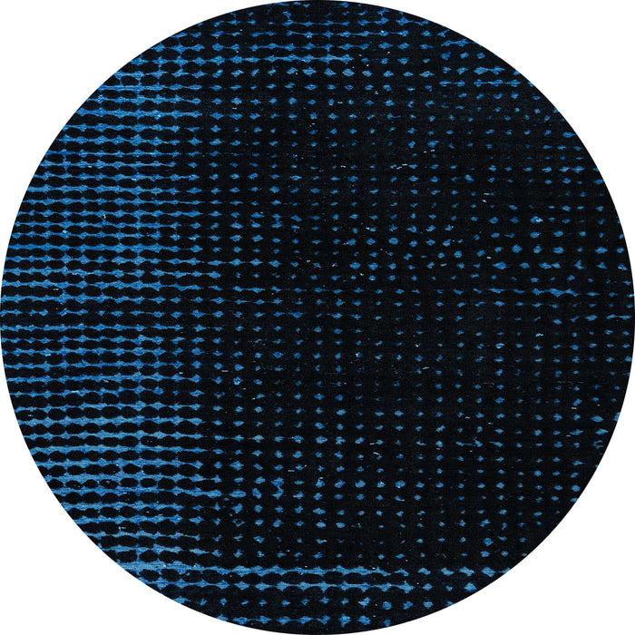 Round Machine Washable Abstract Black Rug, wshabs4652