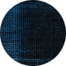 Round Machine Washable Abstract Black Rug, wshabs4652