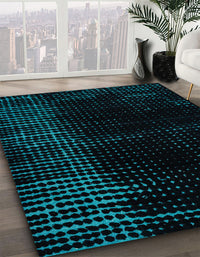 Abstract Teal Green Modern Rug, abs4653