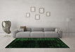 Machine Washable Abstract Emerald Green Modern Area Rugs in a Living Room,, wshabs4653emgrn