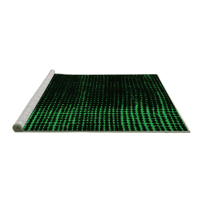 Sideview of Machine Washable Abstract Green Modern Area Rugs, wshabs4653grn