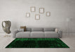 Machine Washable Abstract Green Modern Area Rugs in a Living Room,, wshabs4653grn