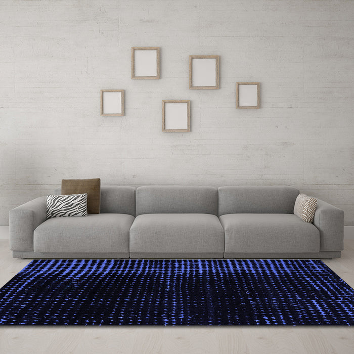 Machine Washable Abstract Blue Modern Rug in a Living Room, wshabs4653blu