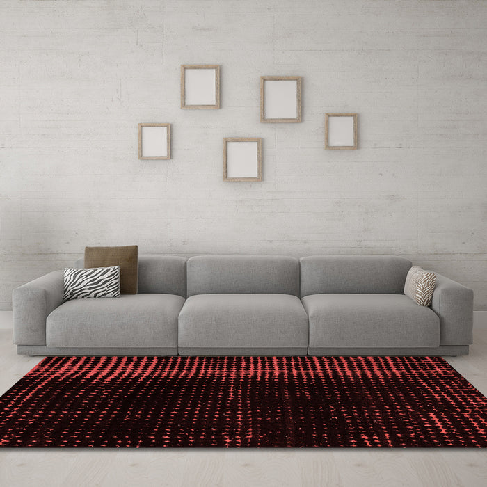 Modern Red Washable Rugs