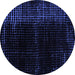 Round Abstract Blue Modern Rug, abs4653blu