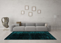 Machine Washable Abstract Turquoise Modern Rug, wshabs4653turq