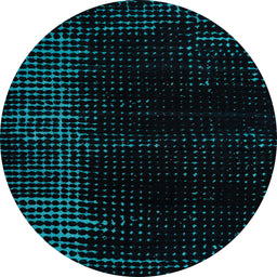 Round Abstract Teal Green Modern Rug, abs4653
