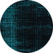 Round Abstract Teal Green Modern Rug, abs4653