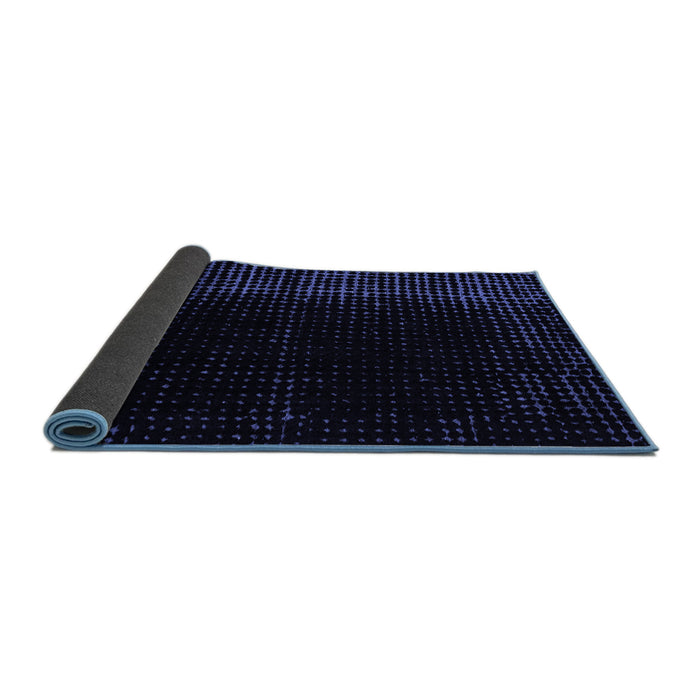 Sideview of Abstract Blue Modern Rug, abs4654blu