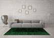 Machine Washable Abstract Green Modern Area Rugs in a Living Room,, wshabs4654grn