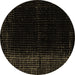 Round Abstract Brown Modern Rug, abs4654brn