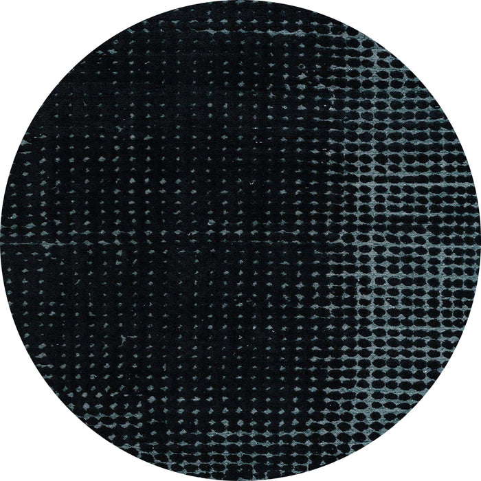 Round Abstract Dark Slate Gray Green Modern Rug, abs4654