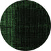 Round Abstract Emerald Green Modern Rug, abs4654emgrn