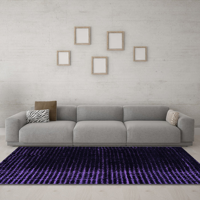 Machine Washable Abstract Purple Modern Area Rugs in a Living Room, wshabs4654pur