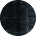 Round Machine Washable Abstract Dark Slate Gray Green Rug, wshabs4654