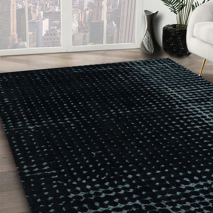 Machine Washable Abstract Dark Slate Gray Green Rug in a Family Room, wshabs4654