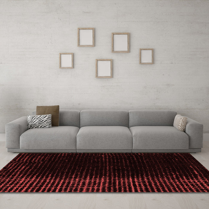 Modern Red Washable Rugs