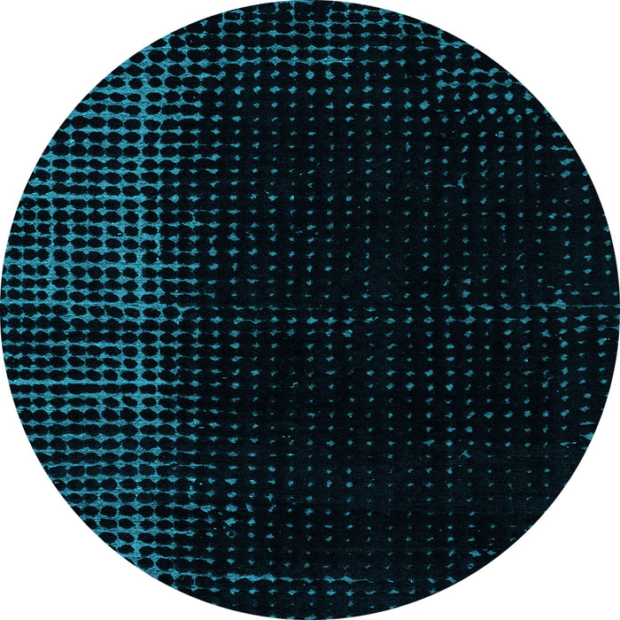 Round Abstract Light Blue Modern Rug, abs4654lblu