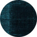 Round Machine Washable Abstract Light Blue Modern Rug, wshabs4654lblu