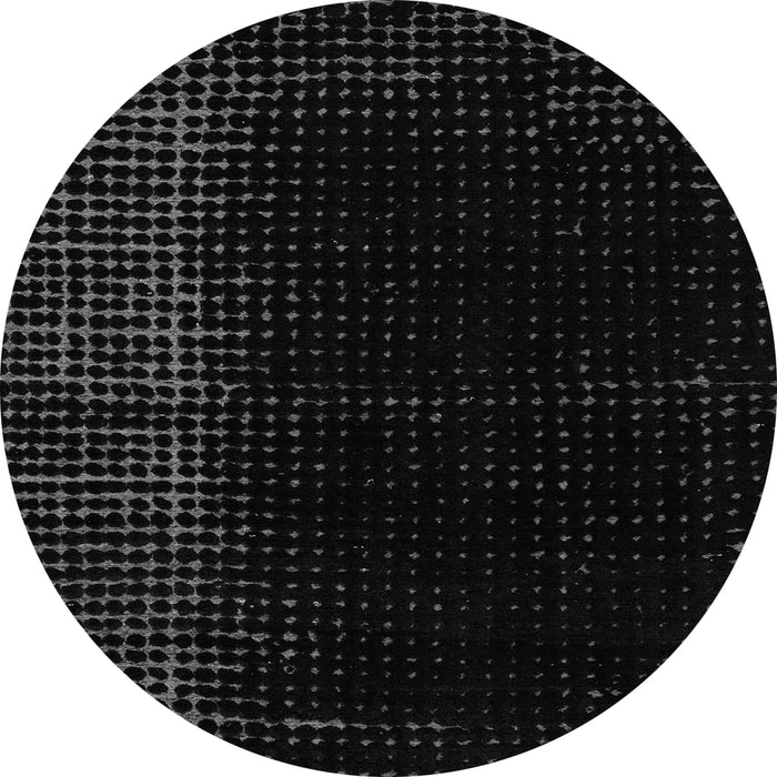 Round Machine Washable Abstract Gray Modern Rug, wshabs4654gry