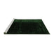 Sideview of Machine Washable Abstract Emerald Green Modern Area Rugs, wshabs4654emgrn