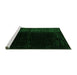 Sideview of Machine Washable Abstract Green Modern Area Rugs, wshabs4654grn