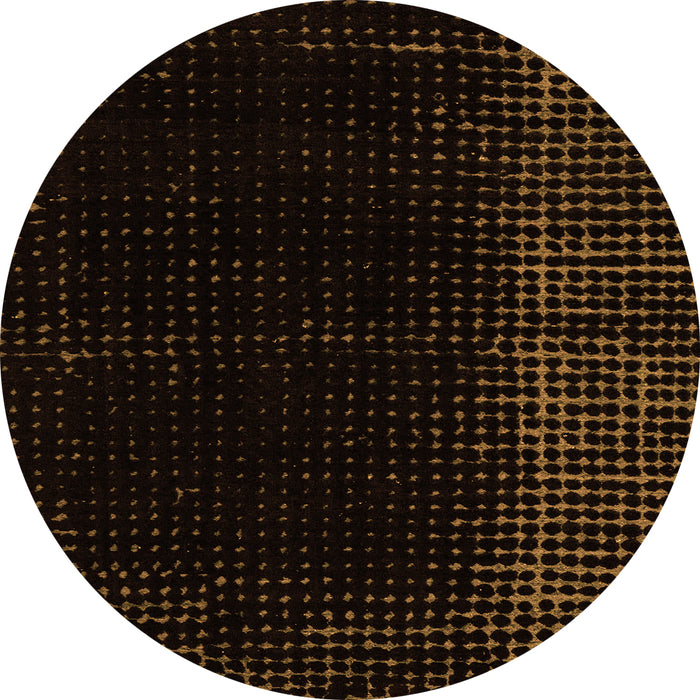 Round Abstract Orange Modern Rug, abs4654org