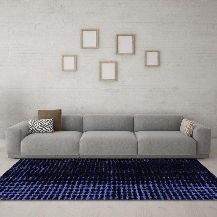 Machine Washable Abstract Blue Modern Rug in a Living Room, wshabs4654blu