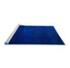 Sideview of Machine Washable Abstract Cobalt Blue Rug, wshabs4655