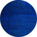 Round Machine Washable Abstract Light Blue Modern Rug, wshabs4655lblu