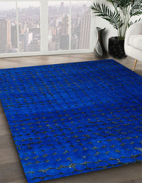 Abstract Cobalt Blue Modern Rug, abs4655