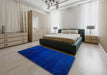 Abstract Cobalt Blue Modern Rug in a Bedroom, abs4655