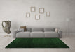 Machine Washable Abstract Emerald Green Modern Area Rugs in a Living Room,, wshabs4655emgrn