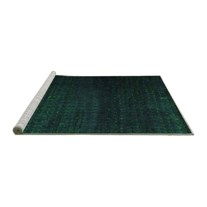 Sideview of Machine Washable Abstract Green Modern Area Rugs, wshabs4655grn