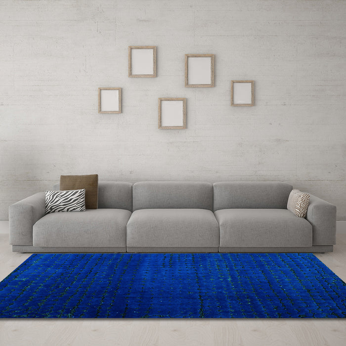 Machine Washable Abstract Light Blue Modern Rug in a Living Room, wshabs4655lblu