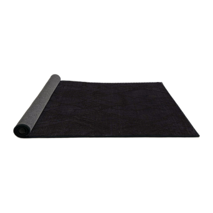 Sideview of Abstract Charcoal Black Modern Rug, abs4656