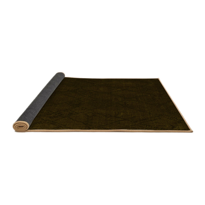 Sideview of Abstract Yellow Modern Rug, abs4656yw