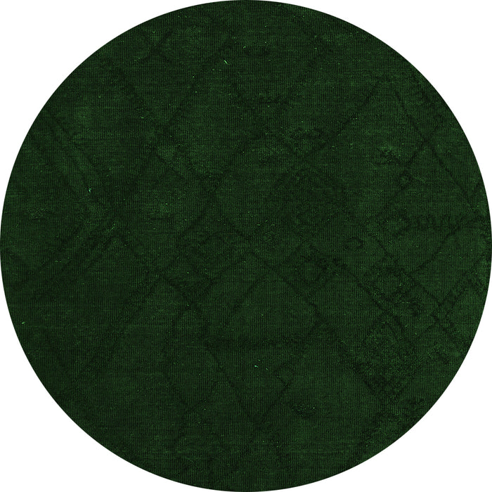 Round Abstract Green Modern Rug, abs4656grn