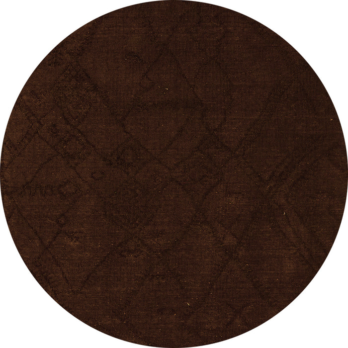 Round Machine Washable Abstract Orange Modern Area Rugs, wshabs4656org