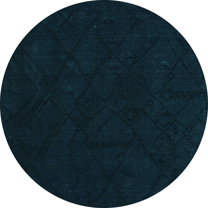 Round Abstract Light Blue Modern Rug, abs4656lblu
