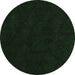 Round Machine Washable Abstract Emerald Green Modern Area Rugs, wshabs4656emgrn