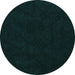 Round Abstract Turquoise Modern Rug, abs4656turq